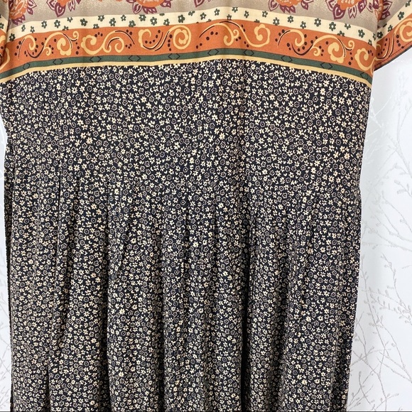 VINTAGE MOLLY MALLOY Cottage Mixed Print Maxi Dress 8 - Picture 6 of 9